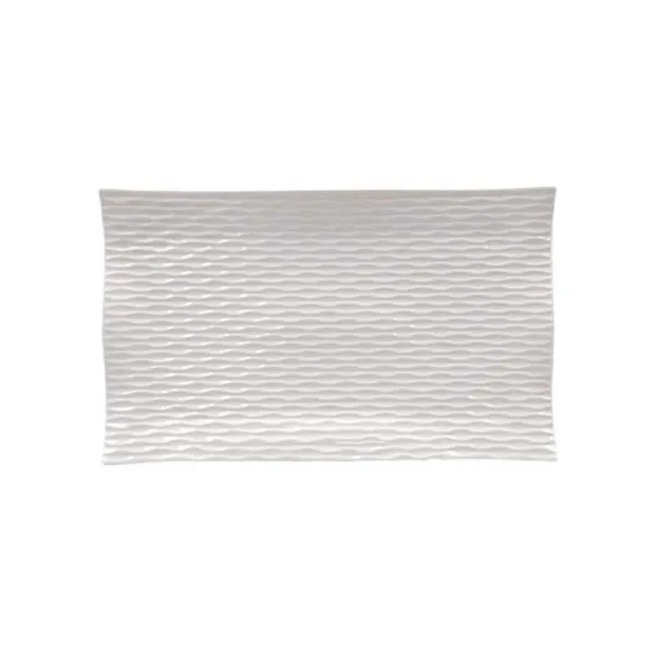 Sud Import Vassoio/Piatto Rettangolare In Ceramica 30x18 Cm Colore Bianco
