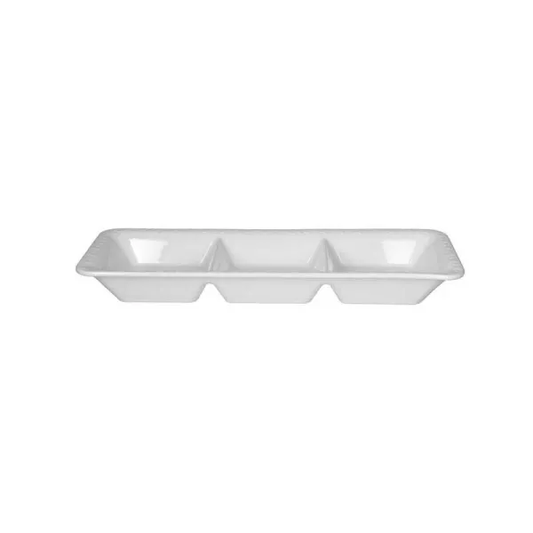 Tognana Piatto Rettangolare Etoile Con 3 Scomparti  34x12 Cm Colore Bianco
