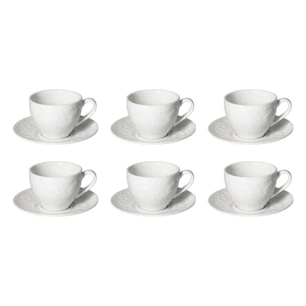 Tognana 6 Tazzine Da Caffè Etoile Con Piattino 90 Cc Colore Bianco