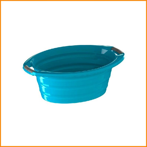 BACINELLA OVALE CON MANICI AZZURRO 15L