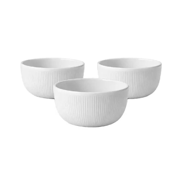 Arca Set 3 Boli Rigati Diametro 14x7,5h Cm Colore Bianco