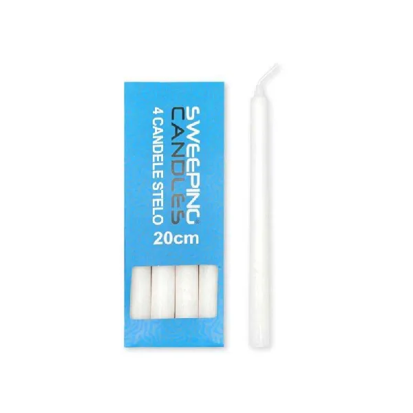 Sweeping Party 4 Candele A Stelo 20 Cm Colore Bianco
