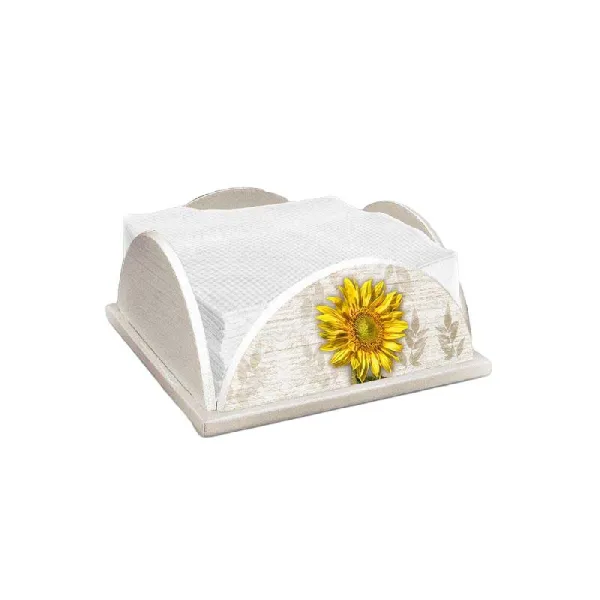 Lupia Porta Tovaglioli Shabby Girasole In Legno