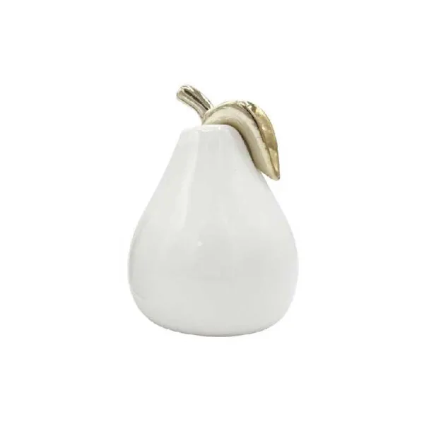 G&G Glass Pera In Ceramica Diametro 10x16h Cm Colore Bianco