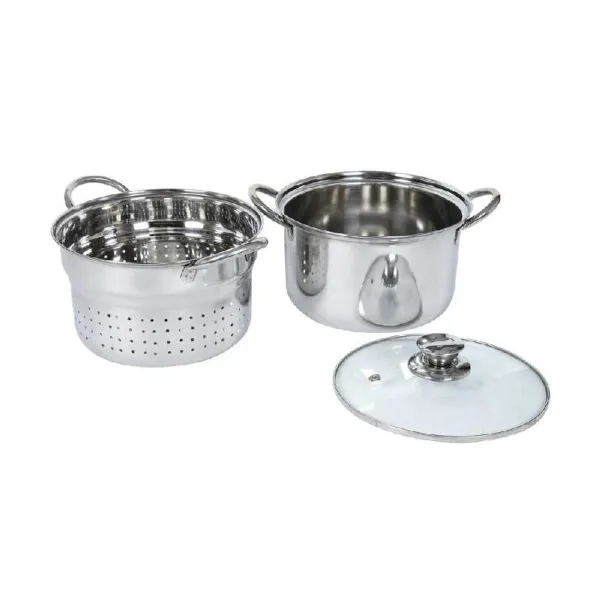 Borella Bollipasta Star In Acciaio Inox Con Coperchio In Vetro Diametro 22 Cm