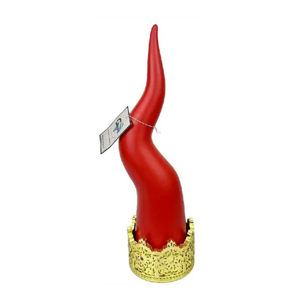 G&G Glass Corno In Resina 30h Cm Colore Rosso E Oro