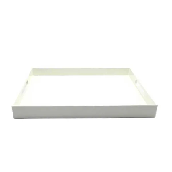 Creare Italia Vassoio In Plastica Con Manici 35x25x3,5h Cm Colore Avorio