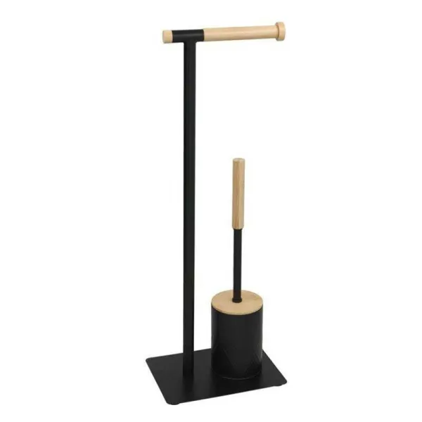 Gerimport Porta Rotolo E Scopino 22x16x62h Cm Colore Nero