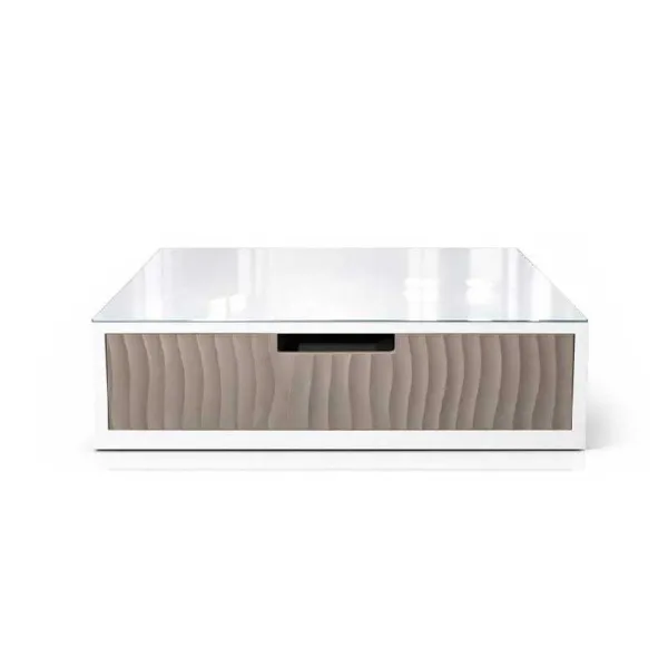 Cosentino Porta Cialde Ulisse Con Top In Vetro 30x30x10h Cm Colore Tortora
