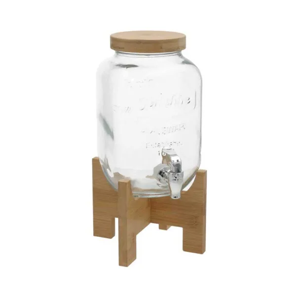 Gerimport Dispenser In Vetro Con Erogatore E Supporto 4 Lt