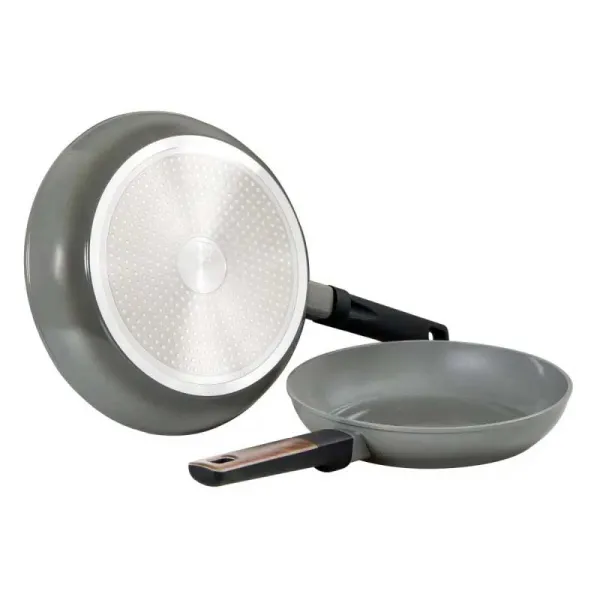Dimo Set 2 Padelle Gradient Gray In Ceramica Per Piano Ad Induzione Diametro 24/28 Cm