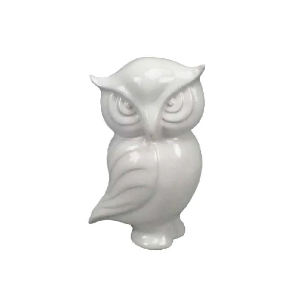 Sirotime Gufo In Ceramica 16h Cm Colore Bianco