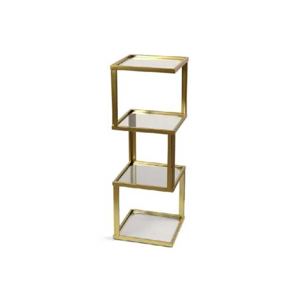 Gicos Scaffale Con 4 Ripiani In Metallo 30x30x87h Cm Colore Oro