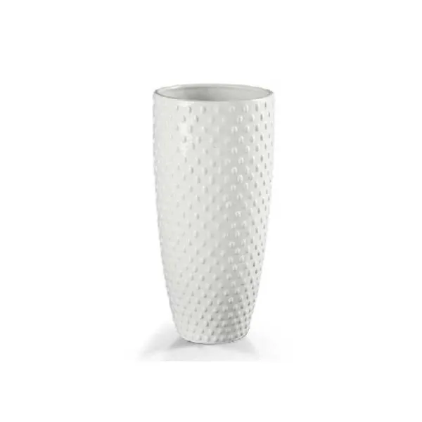 Gicos Vaso Effetto Pois In Ceramica 32h Cm Colore Bianco Matto