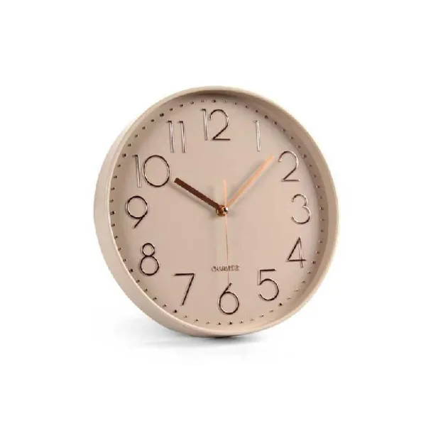 Gicos Orologio Da Parete Tondo In Plastica Diametro 3,5x4,3 Cm Colore Beige