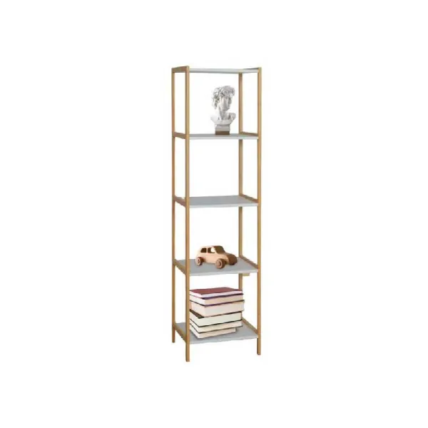 Cosentino Scaffale Oscar In Bamboo Con 5 Ripiani In Legno 35x30x130h Cm