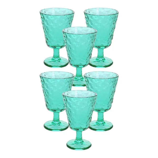 Tognana Set 6 Calici Elsa In Vetro Trasparente 270 Cc Colore Acquamarina