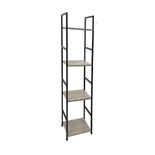Ellesse Scaffale Industrial In Rovere 4 Ripiani 29x24x112h Cm