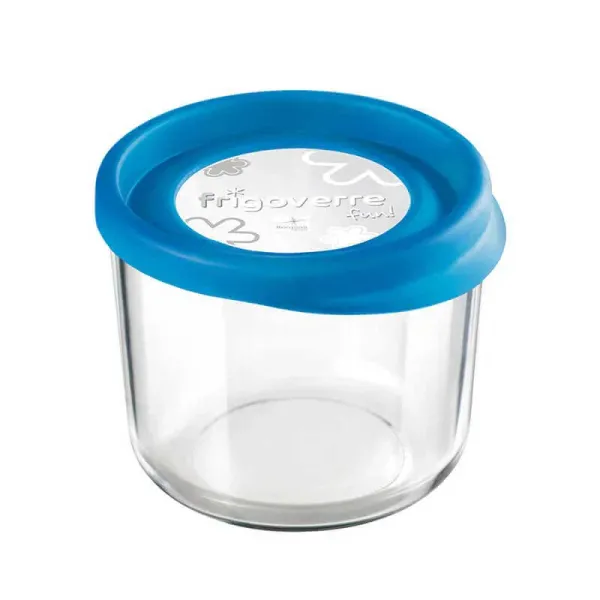 Bormioli Frigoverre Contenitore Per Alimenti Tondo In Vetro Con Coperchio Diametro 12 Cm