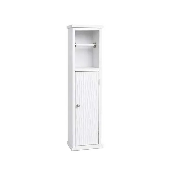 Cosentino Mobiletto Ulisse Con Porta Rotolo 18x17,3x75h Cm Colore Bianco