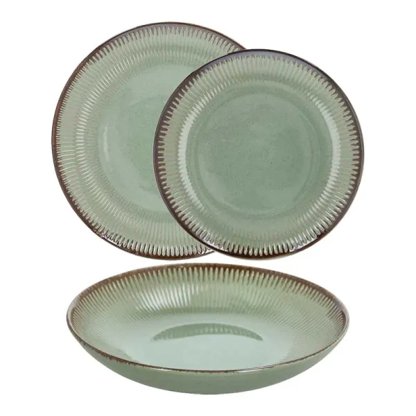 Tognana Servizio 18 Piatti Da Tavola Orion Water Green