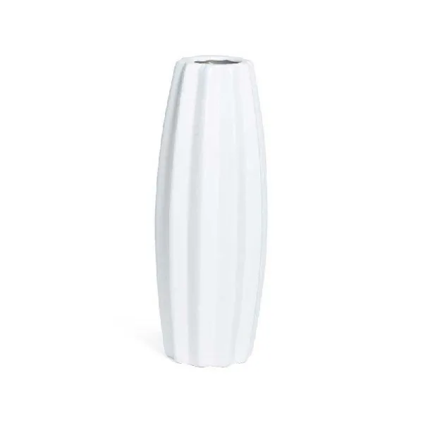 Mercury Vaso Bianco In Ceramica Diametro 11x30h Cm