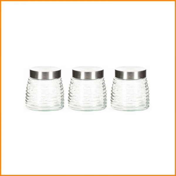 SET 3 BARATTOLI IN VETRO D.12,5 12H CM