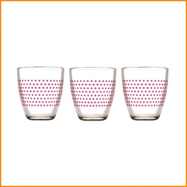 SET 3 BICCHIERI DOTS ROSA 28,5CL