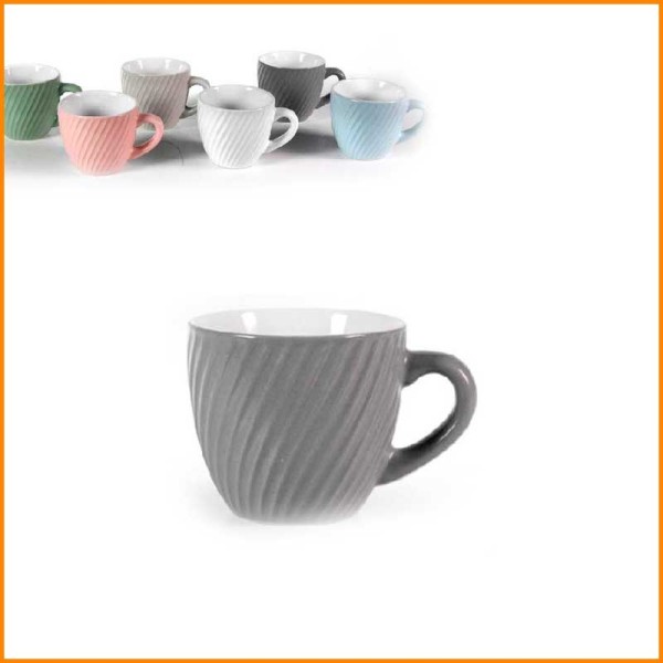SET 6 TAZZINE DA CAFFE' ONDE 100ML (COLORI ASSORTITI)