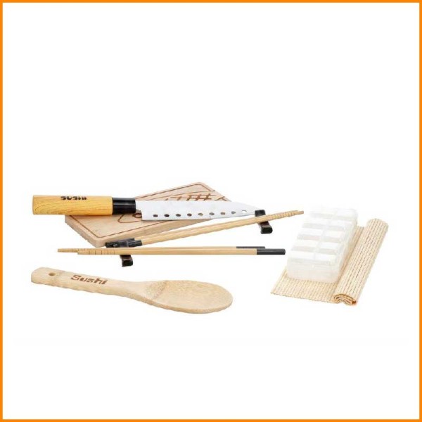 SERVIZIO SUSHI PER 2 PERSONE CON TAGLIERE 25X20 CM E COLTELLO