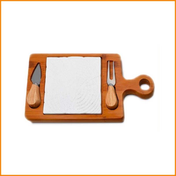 TAGLIERE IN LEGNO E PORCELLANA CON TAGLIAFORMAGGIO