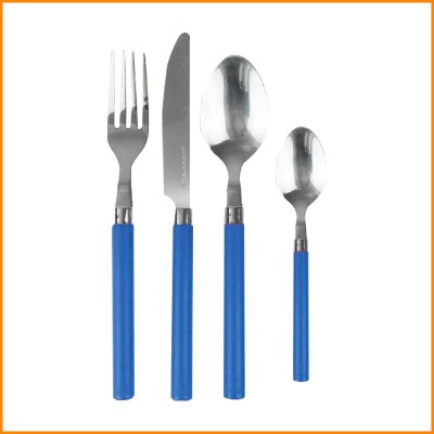 SET 24PZ POSATE CON STAND BLU