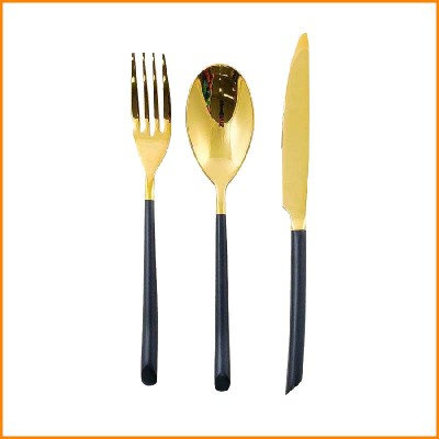 SET 3PZ POSATE ORO CON...