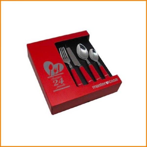 SET 24PZ POSATE COUNTRY ROSSO