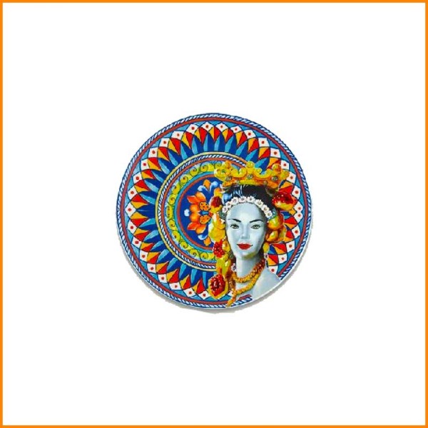 PIATTO PIANO CALTAGIRONE SICILY IN MELAMINA D.28 CM