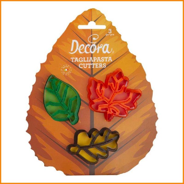 SET 4 TAGLIAPASTA IN PLASTICA FORMA FOGLIE AUTUNNALI