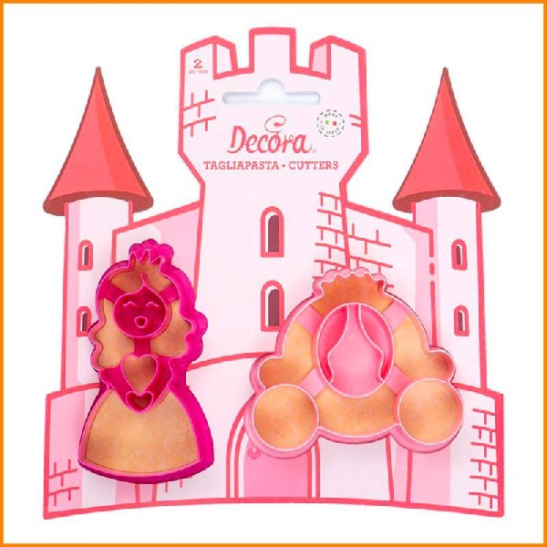 SET 2 TAGLIAPASTA IN PLASTICA FORMA PRINCIPESSA