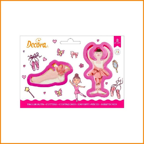 SET 2 TAGLIAPASTA IN PLASTICA FORMA BALLERINA E SCARPETTA