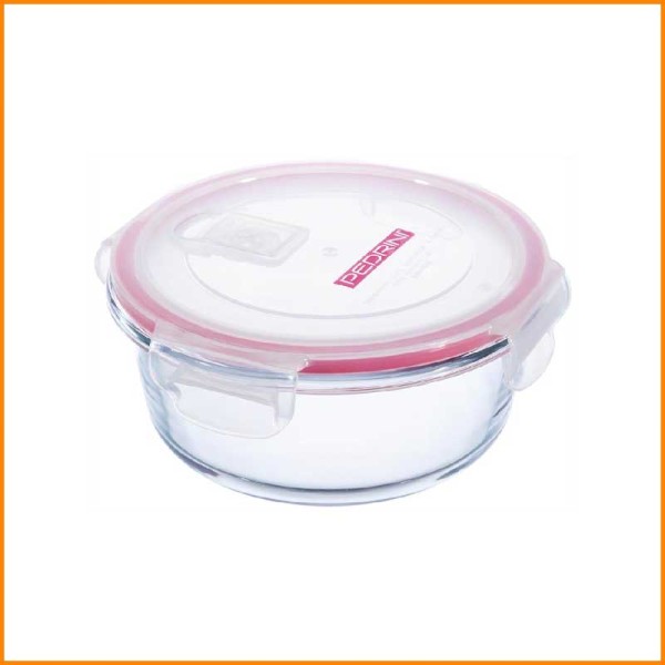 CONTENITORE IN VETRO TONDO CON COPERCHIO 0,65L
