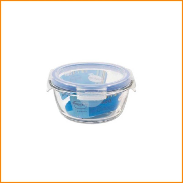 CONTENITORE IN VETRO TONDO CON COPERCHIO ERMETICO 0,4L