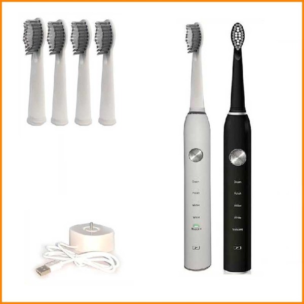 SPAZZOLINO 5IN1 RICARICABILE CON BASE DI RICARICA E CAVO USB