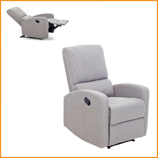 POLTRONA RELAX FIORELLA RECLINABILE FINO A 167 CM CON LEVA MECCANICA 74X78X105H CM GRIGIA