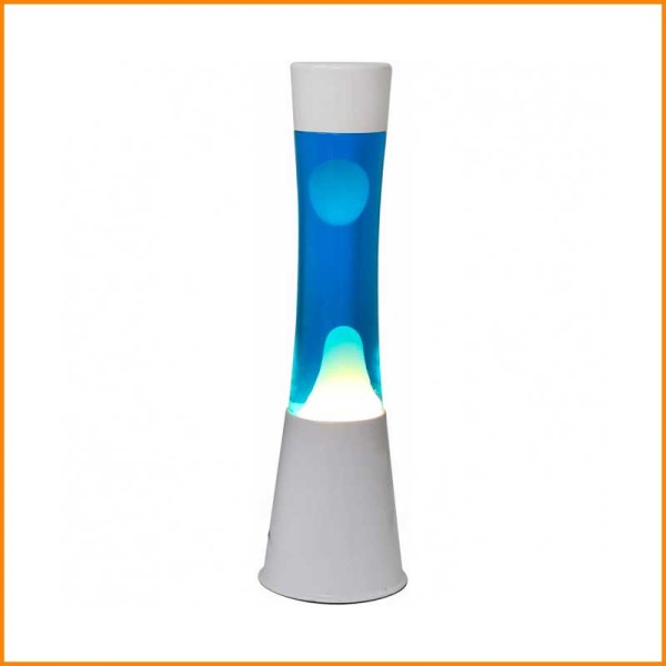 LAMPADA LAVA FLOW IRIDESCENTE CON LAVA BLU D.11X40H CM