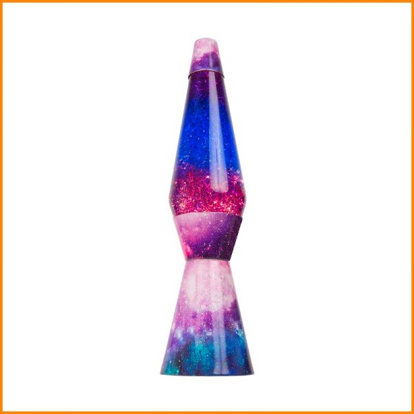 LAMPADA LAVA FLOW IRIDESCENTE EFFETTO GALASSIA CON LAVA GLITTER D.11,5X40H CM