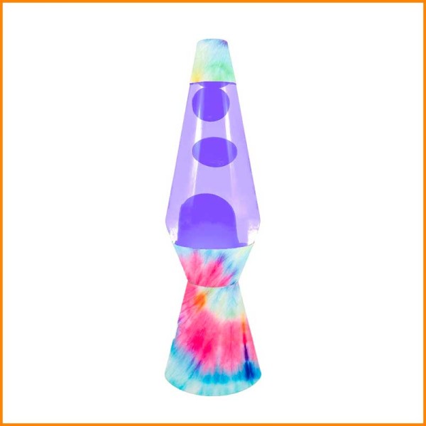 LAMPADA LAVA TIE DYE IRIDESCENTE CON LAVA VIOLA D.11,5X40H CM