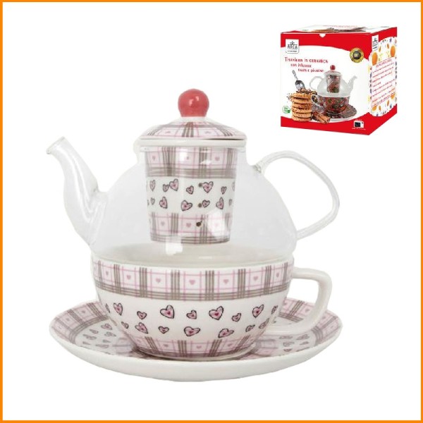 TISANIERA+TAZZA HEARTS 430ML