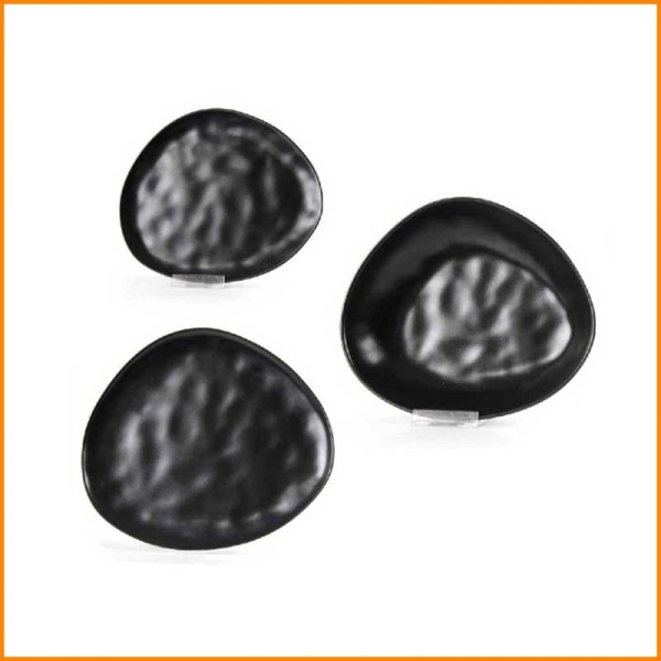 SET 18PZ PIATTI TRIOR NERO (6XPIANO,6XFONDO,6XDESSERT) D.30/23/23 CM