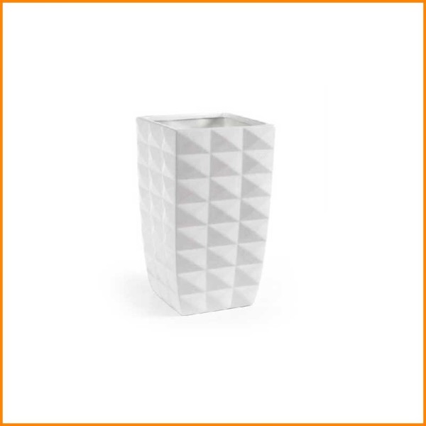 VASO SQUARE BIANCO 15X15X27H CM