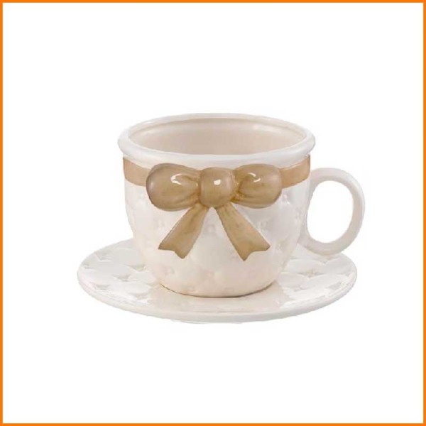 LINEA FIOCCO TORTORA TAZZA PORTACIALDE D.23X15H CM