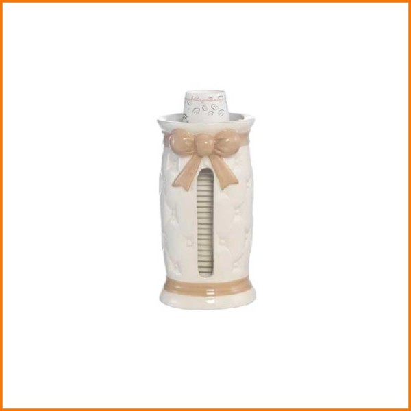 LINEA FIOCCO TORTORA PORTABICCHIERI PICCOLO D.8,7X16,5H CM